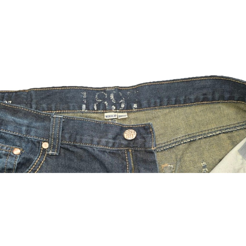 Buckle 1897 Bootcut Jeans Mens 38x30 Dark Wash Western Embroidered Denim - Picture 3 of 12